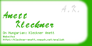 anett kleckner business card